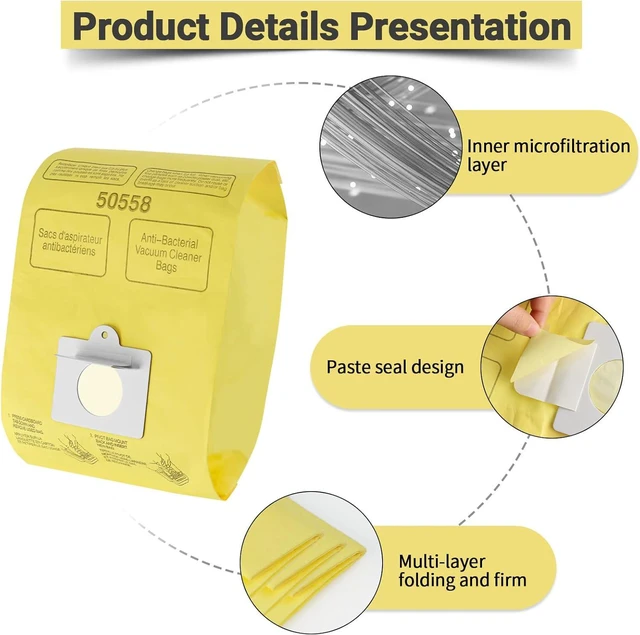 Alt view image 4 of 7 - Vacuum Cleaner Bags Fit for Kenmore Canister Type C/Q 50555 50558,20PCs