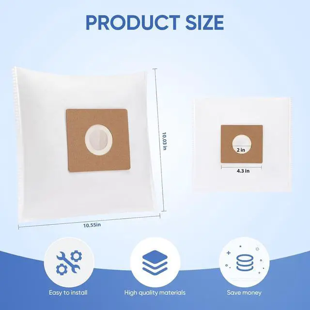 Alt view image 3 of 7 - 20 Pack NEN170 vacuum bags for Eureka vacuum cleaner Specialized Compatible with NEN170 bagged canister vacuum cleaner