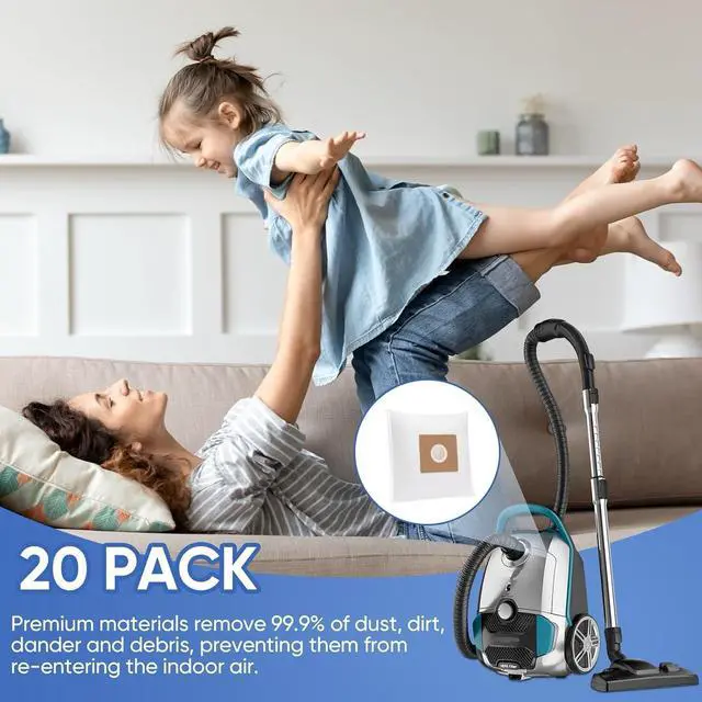 Alt view image 7 of 7 - 20 Pack NEN170 vacuum bags for Eureka vacuum cleaner Specialized Compatible with NEN170 bagged canister vacuum cleaner