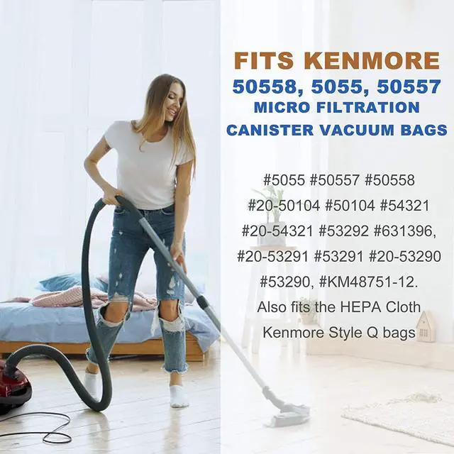 Alt view image 3 of 5 - 6 Pack Type Q/C HEPA Replacement Vacuum Bags Compatible with Kenmore and Sears Canister Vacuum Fits Kenmore 5055 50557 50558 53291 Replace Part 53292.