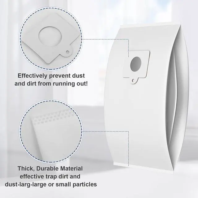 Alt view image 3 of 6 - 6 Pack Fit for Kenmore Q/C Canister Vacuum Bags 53292 Type Q/C HEPA Replacement Dust Bags for Kenmore 600 400 200 700 800 Series Vacuum Bags 81615 81214 81414 81714 21814 BC3005 BC2005 BC7005