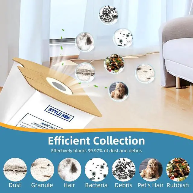 Alt view image 4 of 7 - 20 Pack Replacement Style MM Vacuum Bags for Eureka Mighty Mite 3670 and 3680 Series Canisters Vacuums Replaces 60295 60295A 60297A Part Vacuum Bags