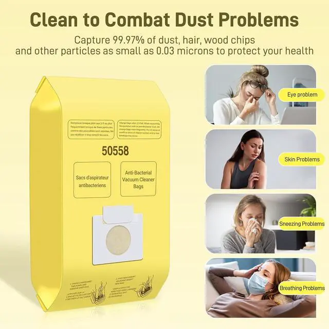 Alt view image 4 of 7 - Vacuum Cleaner Bags Replacement for Kenmore Canister Type C/Q 5055 50557 50558 and Pana·sonic Type C-5 Vacuums 10 Pack High-Efficiency Replacement Canister Vacuum Bags by