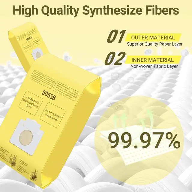 Alt view image 5 of 7 - Vacuum Cleaner Bags Replacement for Kenmore Canister Type C/Q 5055 50557 50558 and Pana·sonic Type C-5 Vacuums 10 Pack High-Efficiency Replacement Canister Vacuum Bags by