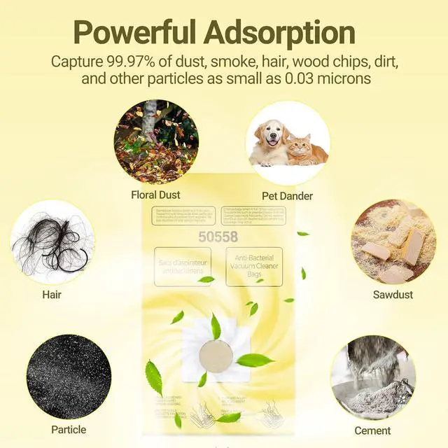 Alt view image 6 of 7 - Vacuum Cleaner Bags Replacement for Kenmore Canister Type C/Q 5055 50557 50558 and Pana·sonic Type C-5 Vacuums 10 Pack High-Efficiency Replacement Canister Vacuum Bags by