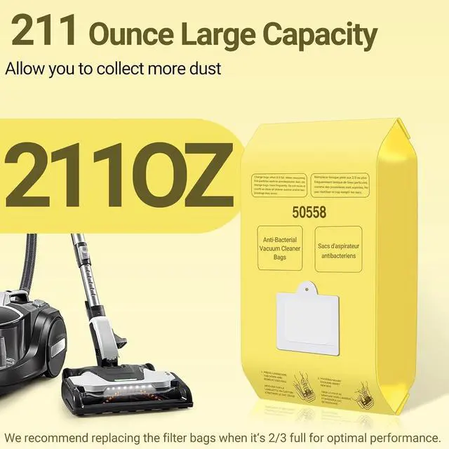 Alt view image 7 of 7 - Vacuum Cleaner Bags Replacement for Kenmore Canister Type C/Q 5055 50557 50558 and Pana·sonic Type C-5 Vacuums 10 Pack High-Efficiency Replacement Canister Vacuum Bags by