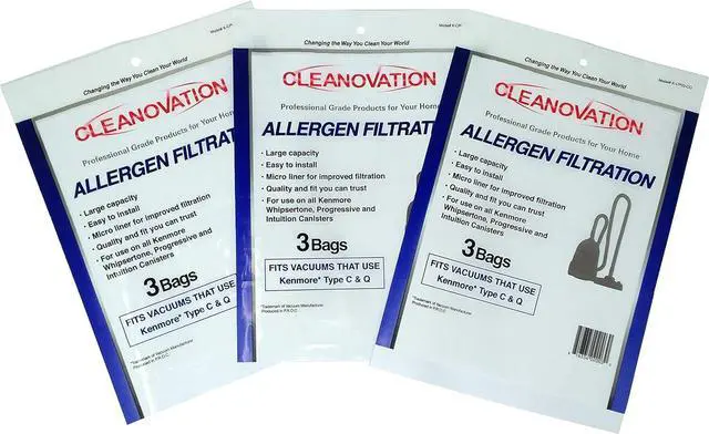 Alt view image 2 of 5 - Vacuum Bags Compatible with Kenmore Type C Q 5055 50557 50558 Panasonic C-6  9-Pack Micro Lined Replacement Bags High-Capacity Fits Canister Vacuums