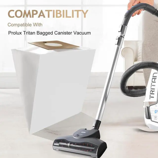 Alt view image 2 of 7 - Compatible Replacement for Prolux Tritan Vacuum Bags 6 Pack HEPA Disposable Bags Made To Fit For Prolux Tritan Bagged Canister Vacuum Cleaner (6 Pack)