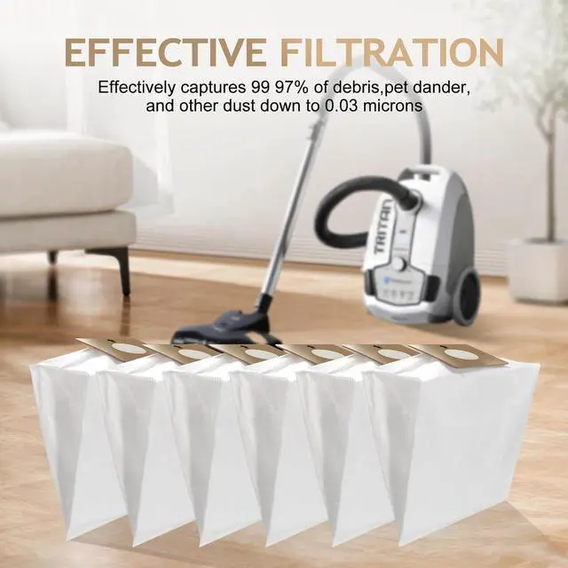 Alt view image 6 of 7 - Compatible Replacement for Prolux Tritan Vacuum Bags 6 Pack HEPA Disposable Bags Made To Fit For Prolux Tritan Bagged Canister Vacuum Cleaner (6 Pack)