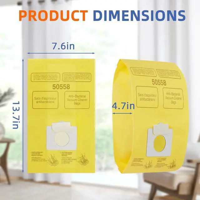 Alt view image 3 of 7 - 45 Pack Vacuum Cleaner Bags Replacement for Kenmore Canister Type C/Q 5055 5055 50557 50558 Type C-5 C-18 200 series 400 series 600 series 700 series 800 series Vacuums