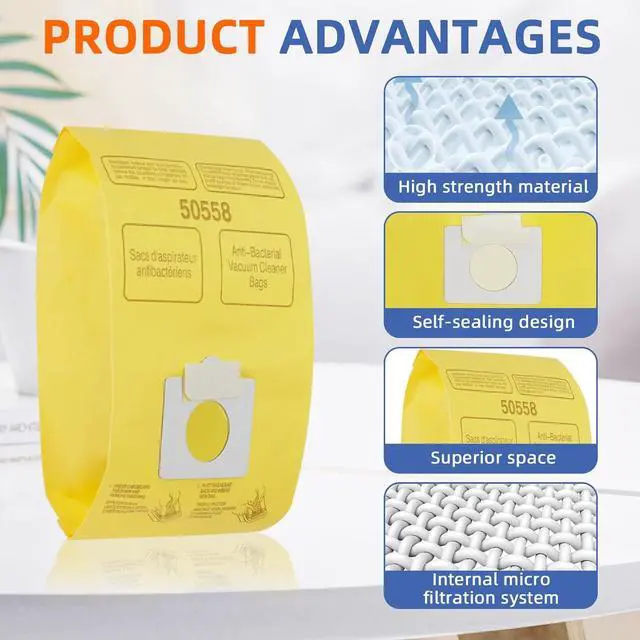 Alt view image 4 of 7 - 45 Pack Vacuum Cleaner Bags Replacement for Kenmore Canister Type C/Q 5055 5055 50557 50558 Type C-5 C-18 200 series 400 series 600 series 700 series 800 series Vacuums