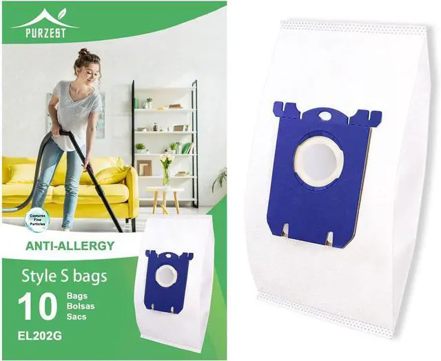 Main image of 10 PCS Electrolux Vacuum Bags Classic Type S Canister Vacuum Bags Compatible for Electrolux EL200F EL8500 EL202G Eureka OX BB Vacuum Cleaner Oxygen Jet Maxx Ultra Silencer AEG Phililps Canisters