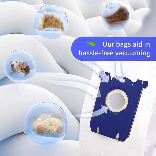 Alt view image 4 of 6 - 10 PCS Electrolux Vacuum Bags Classic Type S Canister Vacuum Bags Compatible for Electrolux EL200F EL8500 EL202G Eureka OX BB Vacuum Cleaner Oxygen Jet Maxx Ultra Silencer AEG Phililps Canisters