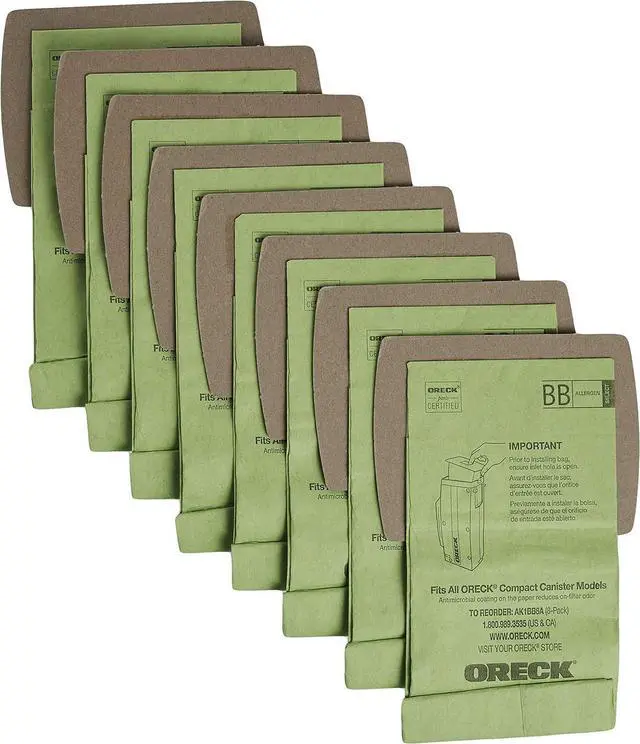Alt view image 3 of 5 - Vacuum Cleaner Bags for Buster B Canister Vacs Pack of 8 Green Type BB Part # AK1BB8A Vacuum Bags Refill