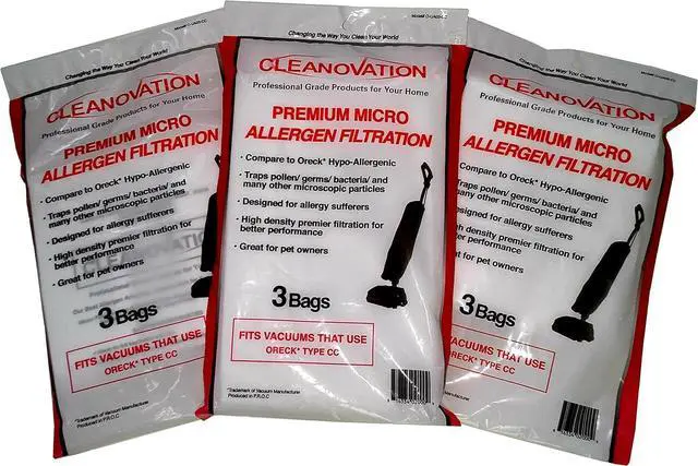 Main image of Premium Micro Allergen Vacuum Bags (9-Pack) | Compatible with Oreck XL Upright Vacuums | Type CC XL5 XL7 XL21 2000-9000 Series