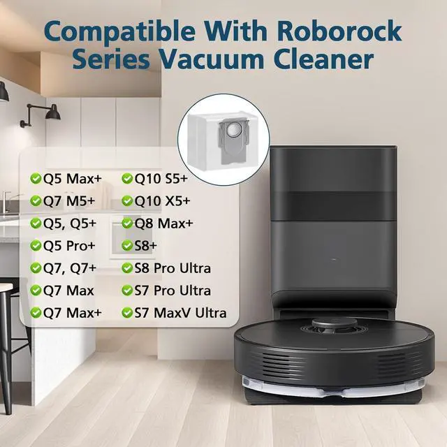 Alt view image 2 of 7 - 16 Packs Q5 Dust Bag for Roborock Q5 Max+ Q7 M5+ Q10 S5+ Q10 X5+ 3.6L Vaccum Bag for Q5 Q5+ Q5 Pro+ Q8 Max+ Q7 Q7+ Q7 Max+ S8+ S8 Pro Ultra S7 Pro Ultra S7 MaxV Ultra