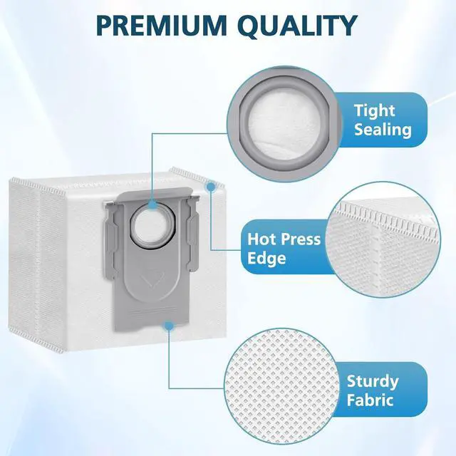 Alt view image 5 of 7 - 16 Packs Q5 Dust Bag for Roborock Q5 Max+ Q7 M5+ Q10 S5+ Q10 X5+ 3.6L Vaccum Bag for Q5 Q5+ Q5 Pro+ Q8 Max+ Q7 Q7+ Q7 Max+ S8+ S8 Pro Ultra S7 Pro Ultra S7 MaxV Ultra