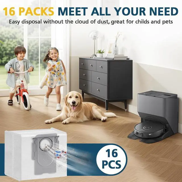 Alt view image 7 of 7 - 16 Packs Q5 Dust Bag for Roborock Q5 Max+ Q7 M5+ Q10 S5+ Q10 X5+ 3.6L Vaccum Bag for Q5 Q5+ Q5 Pro+ Q8 Max+ Q7 Q7+ Q7 Max+ S8+ S8 Pro Ultra S7 Pro Ultra S7 MaxV Ultra