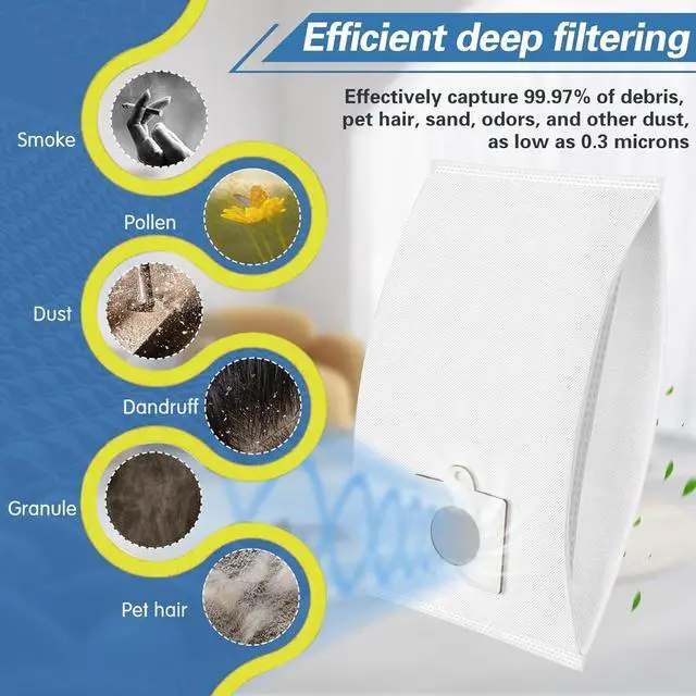 Alt view image 2 of 7 - 14 Pack 53292 Q/C Type Canister Vacuum Cleaner Bags for Kenmore 200 400 600 700 800 Series Canister Vacuum Cleaners 81214 81614 81414 81214 BC4002 Replacement dust bags for cylinder vacuum cleaners