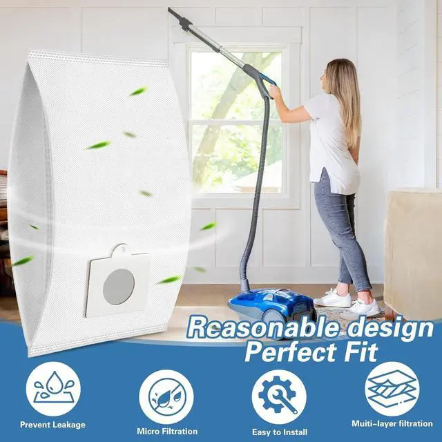 Alt view image 3 of 7 - 14 Pack 53292 Q/C Type Canister Vacuum Cleaner Bags for Kenmore 200 400 600 700 800 Series Canister Vacuum Cleaners 81214 81614 81414 81214 BC4002 Replacement dust bags for cylinder vacuum cleaners