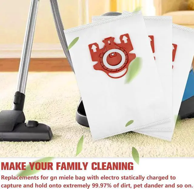 Alt view image 6 of 7 - 3D Airclean Dust Bags Replacement for Miele FJM Vacuum Compact C2 Compact C1 Complete C1 S241 S290 S300i S500 S700 S4 S6 Series (Pack of 10) with 3 Motor Protection Filters 3 Air.Clean Filters