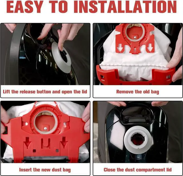 Alt view image 7 of 7 - 3D Airclean Dust Bags Replacement for Miele FJM Vacuum Compact C2 Compact C1 Complete C1 S241 S290 S300i S500 S700 S4 S6 Series (Pack of 10) with 3 Motor Protection Filters 3 Air.Clean Filters