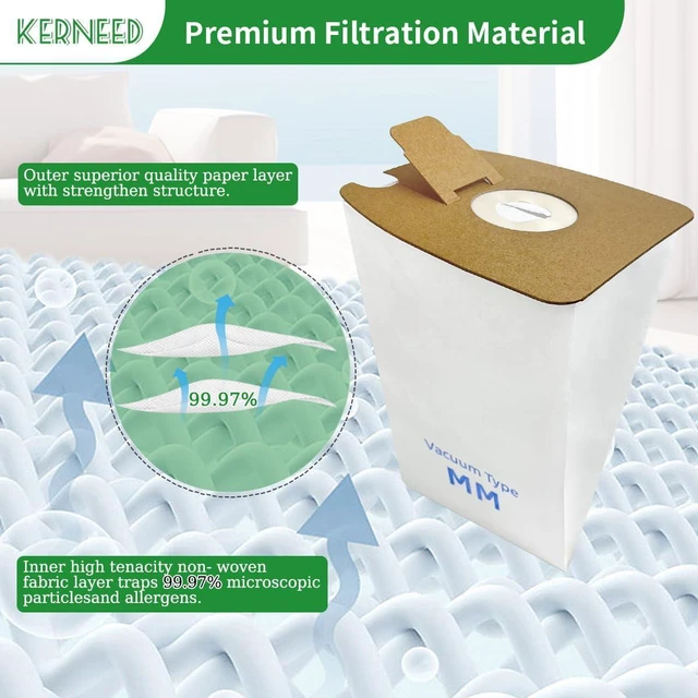 Alt view image 4 of 6 - 24 Pack MM Vacuum Bags for Sanitaire S3680 & SC3680 Canister Vacuums & Eureka Mighty Mite 3670 3680 4100 4300 5180 Series Canisters, Model 60297A, 60295A, 60295B, 60295C, 60296C, 63253A
