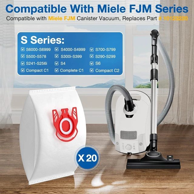 Alt view image 2 of 7 - 20 Pack 3D Airclean FJM Vacuum Cleaner Bags for Miele FJM Vacuum Cleaner