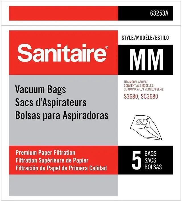 Main image of MM Premium Paper Bag (Pack of 5) Fits Models S3680 & SC3680 Canister Vacuums 63253A White