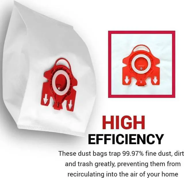 Alt view image 3 of 4 - Compatible FJM Vacuum Cleaner Bags Replacement Vacuum Bag Type FJM AirClean 3D Efficiency Dust Bag. 8 Pack FJ8PSK