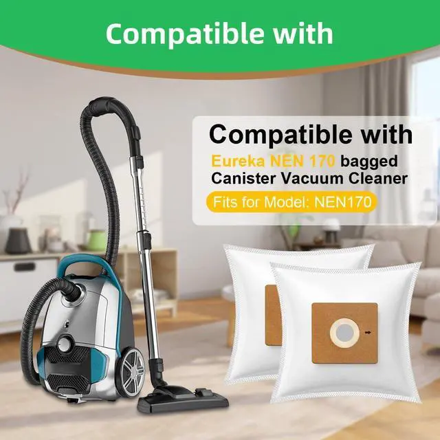 Alt view image 2 of 7 - 15 Pack NEN170 Vacuum Bags Compatible with Eureka NEN170 Bagged Canister Vacuum Cleaner Specialized Replacement Eureka Vacuum Dust Bags