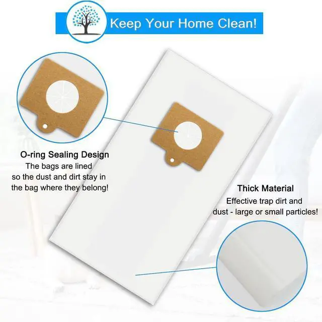 Alt view image 3 of 7 - Type C/Q Vacuum Bags for Kenmore 5055 50557 50558 50104 Canister Vacuum Style C Q Bags for Panasonic Type C-5 C-18 C-19 MC-V295H MC-V150M 8 Pack