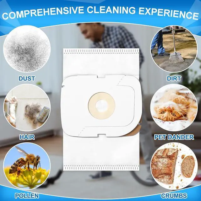 Alt view image 6 of 6 - 12 Pack Vacuum Cleaner Bags Compatible with Aerus Lux Guardian Platinum Canister Vacuum Cleaner Style P HEPA Vacuum Bags Replacement Vacuum Filter Bags