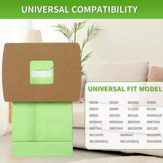 Alt view image 3 of 7 - Oreck 24 Pack Type BB Compact Canister Bags - Compatible for XL Buster B Replacement Vacuum Bags for PKBB12DW BB180 BB280 BB850 BB870 BB900 BB1000 MV160 - With 4 Motor Filter BM04 Kit