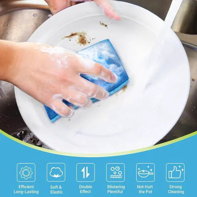Alt view image 2 of 7 - AIDEA Sponges Kitchen-6Count, Non Scratch Scrub Sponge, Dish Sponges | Cleaning Sponges for Non Stick Cookware, Cleans Fast Without Scratching, Cleaning Power for Kitchen, Bathroom, Household
