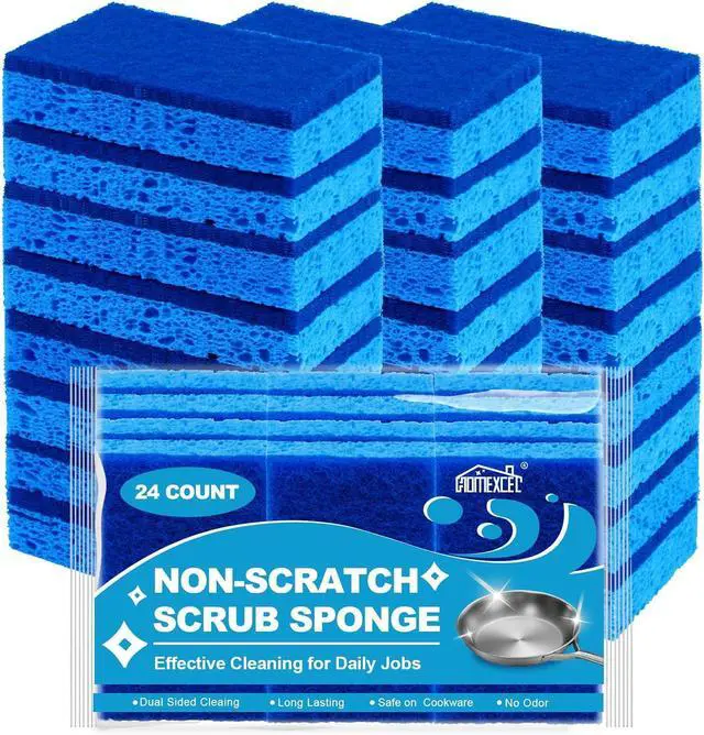 Main image of HOMEXCEL Sponges Kitchen 24 Pack, Non Scratch Scrub Dish Sponge for Dishes