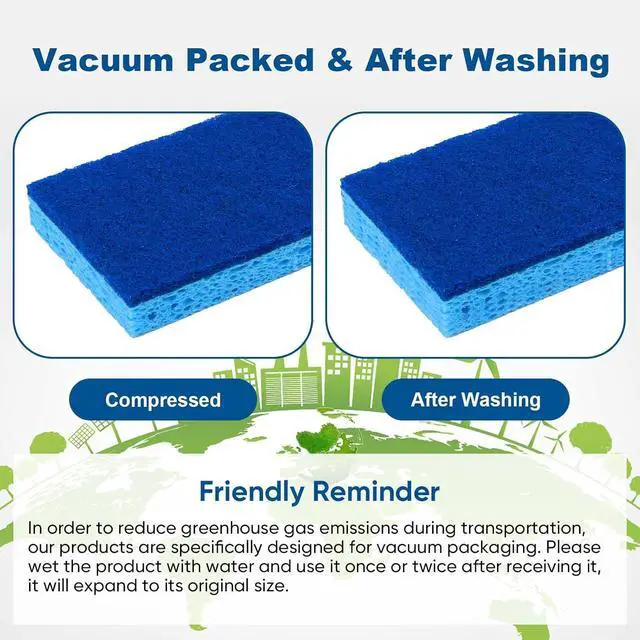 Alt view image 3 of 7 - HOMEXCEL Sponges Kitchen 24 Pack, Non Scratch Scrub Dish Sponge for Dishes