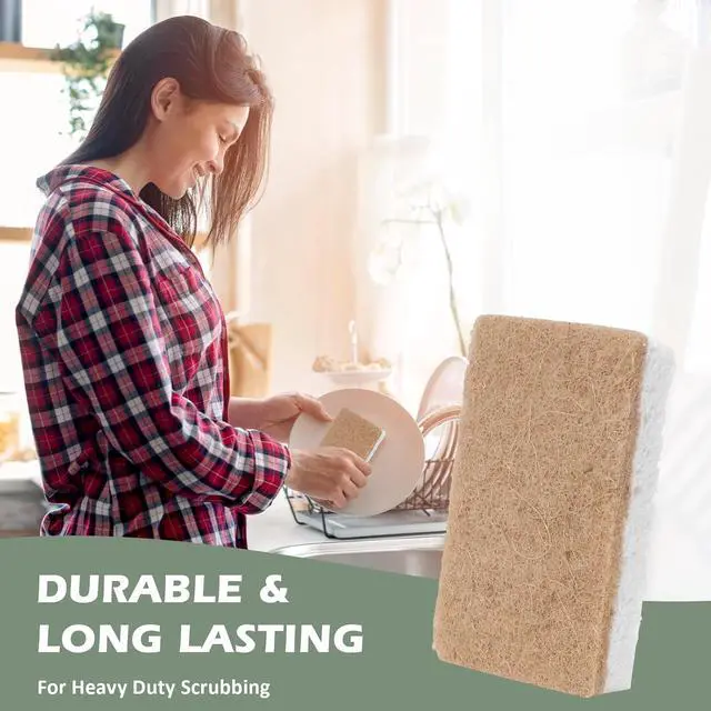 Alt view image 5 of 7 - Isshah Plant-Based Kitchen Sponges - FSC Certified and PETA Approved, Natural, Eco-Friendly, Biodegradable Sisal Hemp Sponges for Dishes, Cleaning Sponge for Kitchen, Bathroom, Household - 12 Count
