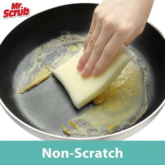 Alt view image 3 of 7 - Sponges Kitchen Scrub Dish Sponge Scouring Pad, 6 Pads Cleaning Brush Dishwasher Soap Supplies, Dishwashing Dinnerware Towels Sink Pan Pot Cloth Rags Holder Bathroom Bathtub