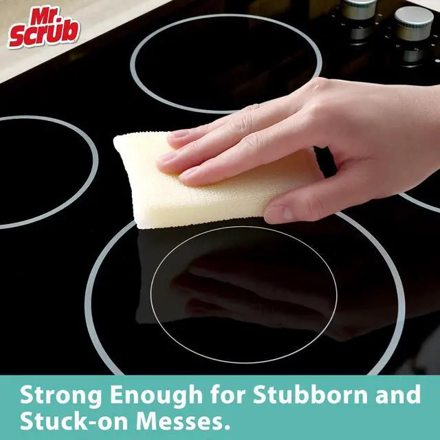 Alt view image 6 of 7 - Sponges Kitchen Scrub Dish Sponge Scouring Pad, 6 Pads Cleaning Brush Dishwasher Soap Supplies, Dishwashing Dinnerware Towels Sink Pan Pot Cloth Rags Holder Bathroom Bathtub