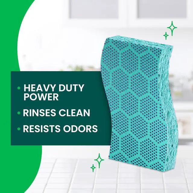 Alt view image 3 of 7 - Odor Resist Heavy Duty Scrub Sponge Dishwasher-Safe Kitchen sponges for Serious Scrubbing Multipurpose Dish Sponge for Stuck-On Messes 3 Scrubbing Sponges