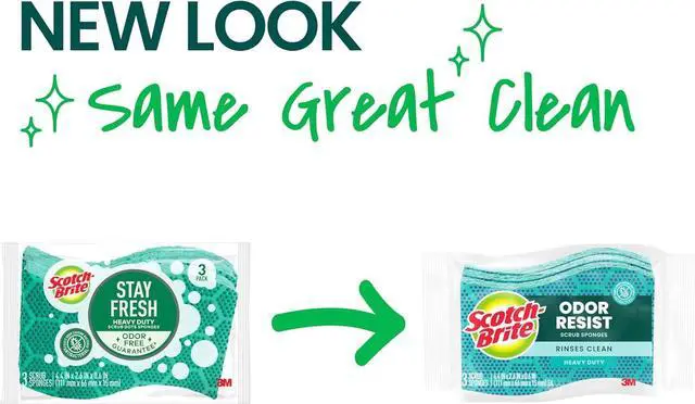 Alt view image 2 of 7 - Odor Resist Heavy Duty Scrub Sponge Dishwasher-Safe Kitchen sponges for Serious Scrubbing Multipurpose Dish Sponge for Stuck-On Messes 3 Scrubbing Sponges