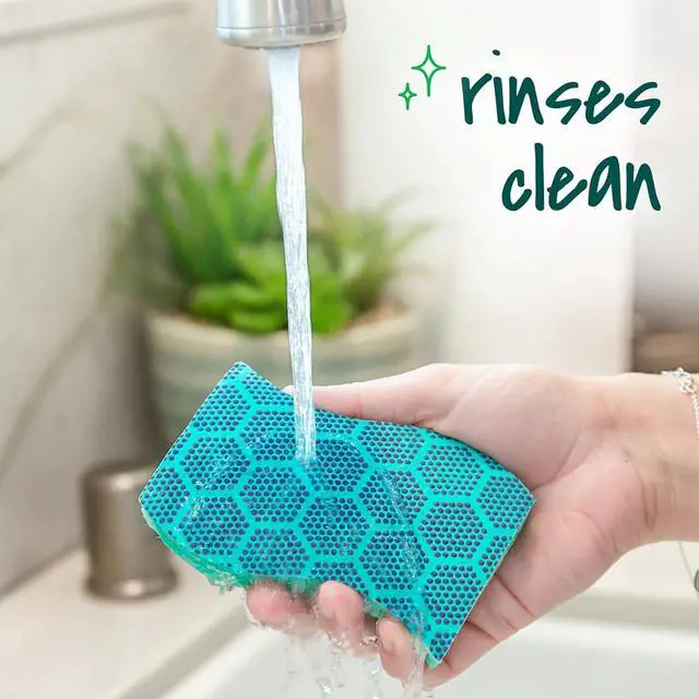 Alt view image 6 of 7 - Odor Resist Heavy Duty Scrub Sponge Dishwasher-Safe Kitchen sponges for Serious Scrubbing Multipurpose Dish Sponge for Stuck-On Messes 3 Scrubbing Sponges