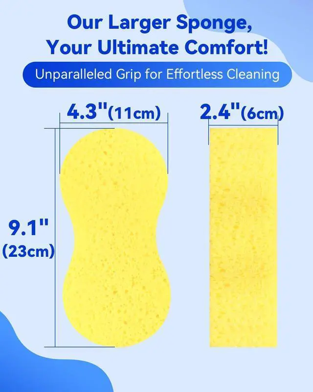 Alt view image 2 of 7 - 5-Pack Car Wash Sponges 9.1 x 4.3 x 2.4 Large Sponges Extra Thick Foam Kit for All-Purpose Cleaning Ideal Washing Sponges for Kitchen Bathroom Household