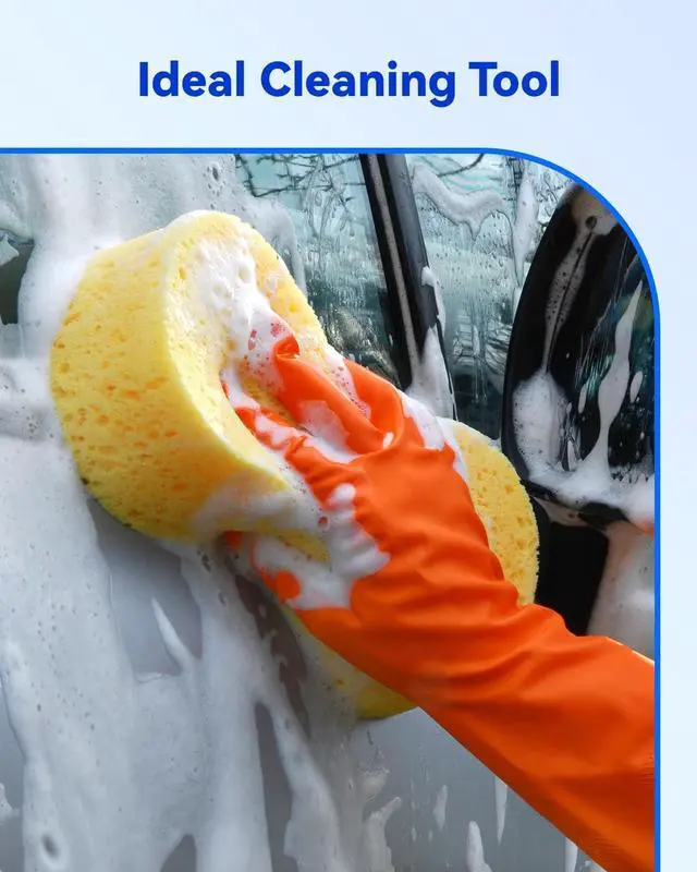 Alt view image 7 of 7 - 5-Pack Car Wash Sponges 9.1 x 4.3 x 2.4 Large Sponges Extra Thick Foam Kit for All-Purpose Cleaning Ideal Washing Sponges for Kitchen Bathroom Household