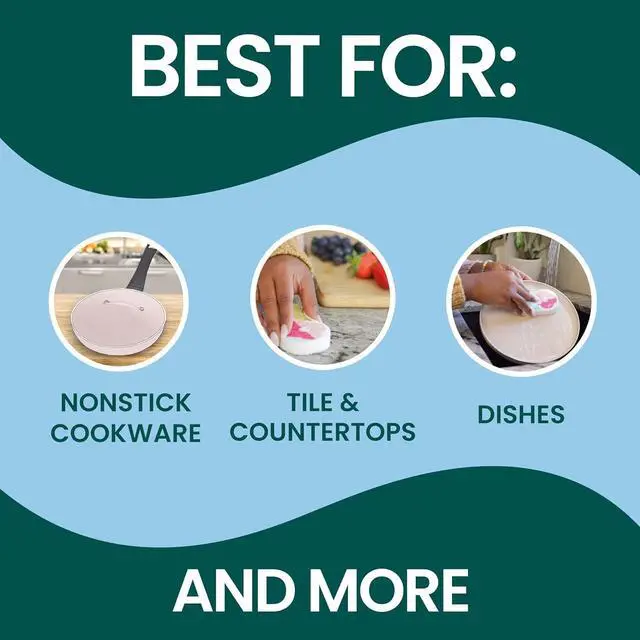 Alt view image 3 of 7 - Brite Blooms Pop Up Kitchen Sponges Unique Compressed Kitchen Sponge for Cleaning Gently Spring Flower Pattern Dish Sponge That Expands with Water 3 Scrubbing Sponges