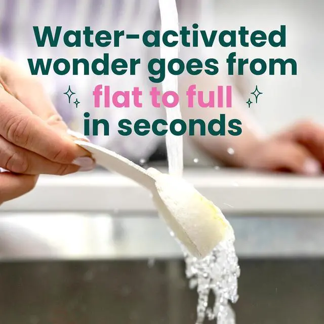 Alt view image 4 of 7 - Brite Blooms Pop Up Kitchen Sponges Unique Compressed Kitchen Sponge for Cleaning Gently Spring Flower Pattern Dish Sponge That Expands with Water 3 Scrubbing Sponges