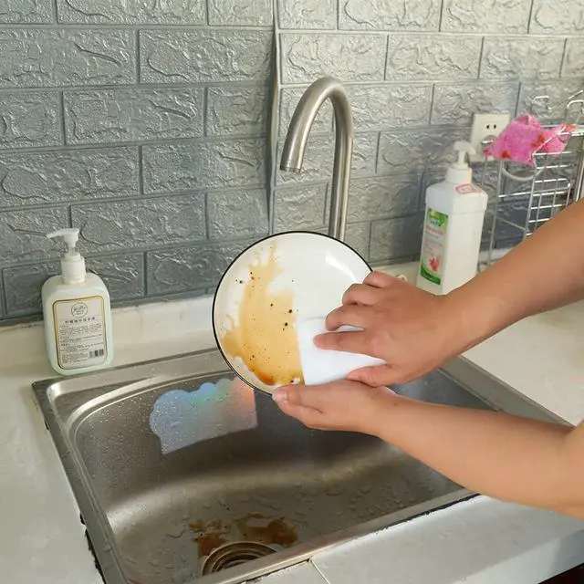 Alt view image 3 of 6 - Magic Sponges Cleaning Eraser 50 Pack Melamine Sponge Foam Pads Multi-Functional Household Cleaning Kitchen Dish Sponge for Furniture Bathroom Bathtub Sink Floor Baseboard Wall Cleaner