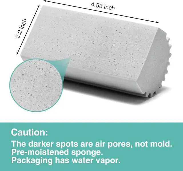 Alt view image 6 of 6 - 4 Pack Damp Dusting Sponge Duster Grey Dust Cleaning Sponge Reusable Household Cleaning Sponge Tool for Blinds floorboards Fan Blades Vents Glass Railings Mirrors
