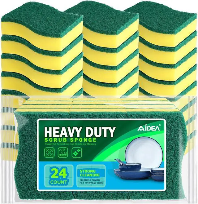 Main image of AIDEA Sponges Kitchen, 24-PK Heavy Duty Dish Sponges Kitchen, Scrub Sponges